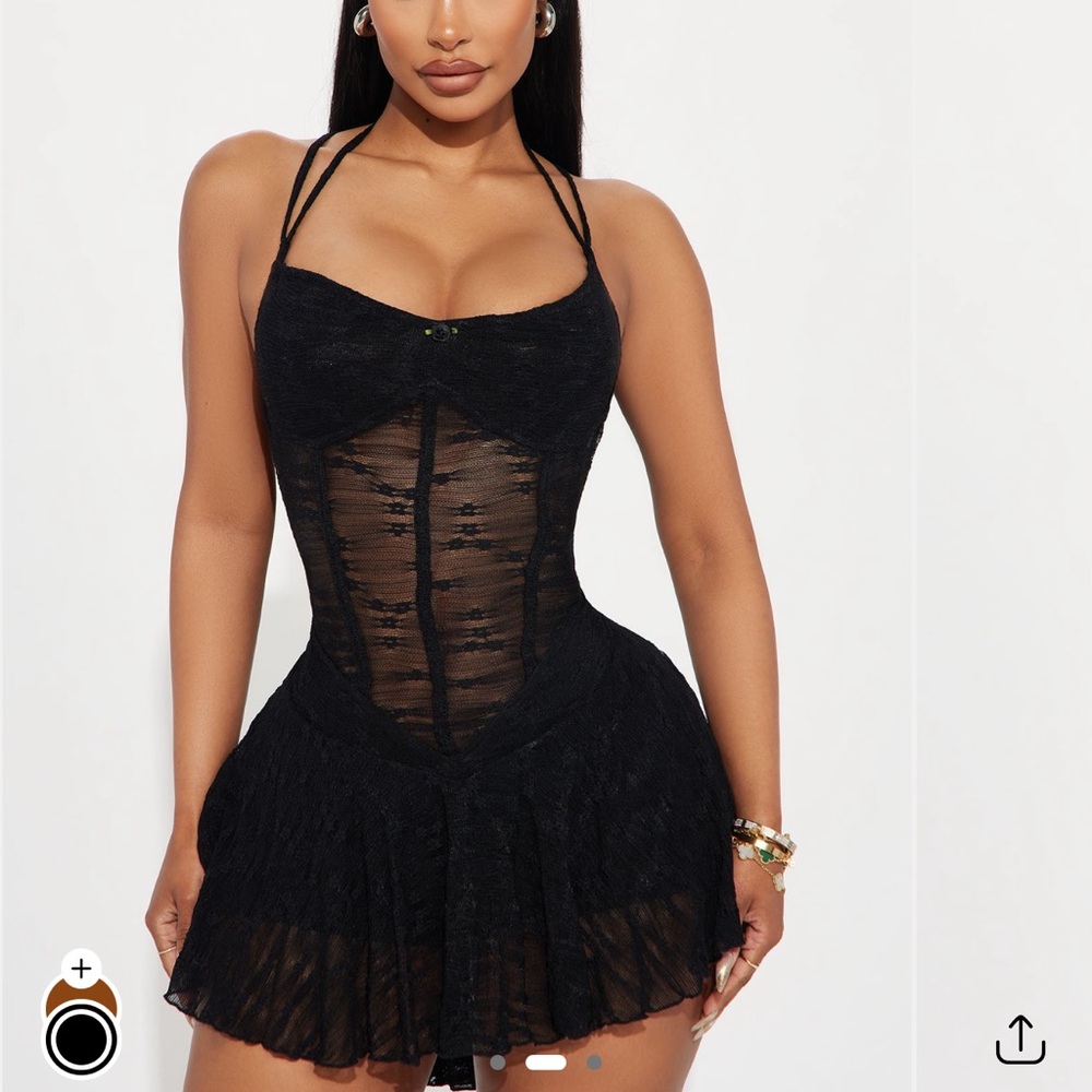 Fashion Nova Black Sheer Mini Dress